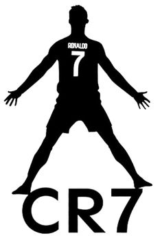 the cr7 logo is black and white with an image of a soccer player on it