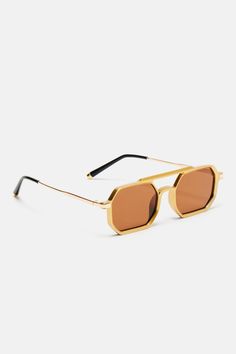 Available In Gold/Brown. Aviator Frame Metal Frame Color Lens Imported California Proposition 65 WARNING: Cancer and Reproductive Harm - www.P65Warnings.ca.gov. | Mens South Pointe Sunglasses in Gold/Brown by Fashion Nova