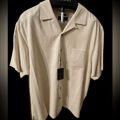 Nwt Pronto Uomo Men’s Cream Colored 70% Silk Shirt Sleeve Shirt. Purchased At Men’s Warehouse, This Is A Beautiful Silk Shirt With Nice Stitching. Size Xl And Classic Fit. Has A Pocket On The Left Side Only. This Is A Perfect Summer Shirt To Wear Untucked With Jeans. Soft And Supple Beautiful Shirt! Hubby Didn’t Like The Cream Color But Kept The Black Version I Bought Him! Big And Tall Casual Short Sleeve Shirt, Silk Shirt Men, Red Button Down Shirt, Italian Shirts, Black Button Down Shirt, Rayon Shirt, Button Down Shirt Mens, Silk Shorts, Slim Fit Shirt