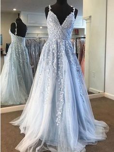 Blue Lace Prom Dress, Cheap Prom Dresses Long, Prom Dress Long, Prom Dresses Long Lace, A Line Evening Dress, Senior Prom Dresses, Prom Dresses 2019, Blue Dress Formal, Lace Prom Dress