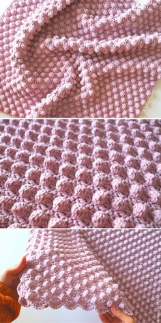 crocheted blanket being made with yarn