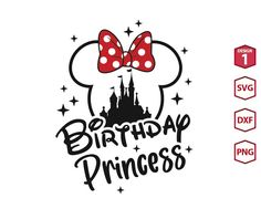 minnie mouse birthday princess svg cut file