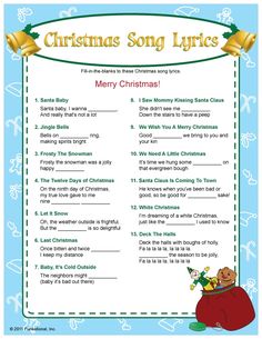 christmas song worksheet with the words merry christmas written in english and spanish on it