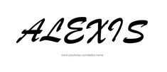 the word alexis written in black ink