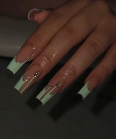 Short Square Acrylic Nails, Green Nail, Dope Nail Designs, Her Nails, Acrylic Nails Coffin Short, Pink Acrylic Nails, Square Acrylic Nails, Fire Nails, Chic Nails