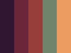 an image of the color palette in shades of purple, orange and green