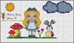 S Alice In Wonderland Crafts, Cross Stitch Family, Stitch Character, Sewing Machine Cover, Xmas Cross Stitch, C2c Crochet, Cross Stitch Patterns Christmas