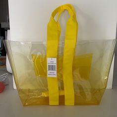 Saks Fifth Ave Ombre Tote. See Through Bags Ideas, Yellow Ombre, Saks Fifth, Saks Fifth Avenue, Bag Lady, Yellow, Women Shopping, Color