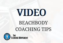 the words video beach body coaching tips are in front of a person using a laptop