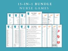 the printable nurse game is set up on a blue background