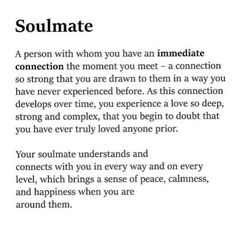 the poem for soulmate is written in black and white, with an orange background