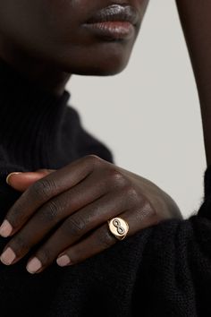 Detailed with the infinity symbol, Alison Lou's 'Forever' signet ring is the perfect way to mark an anniversary. It's made from 14-karat gold and set with glistening diamonds atop black enamel. Wear it on your pinky finger to show off the intricate rope band. Pinky Finger, Golden Rings, Alison Lou, Diamond Signet Ring, Golden Ring, Gold Signet Ring, Infinity Symbol, The Infinity, Enamel Ring