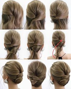 Hairstyles for Bridesmaids - Step by Step Medium Wedding, Adorable Hairstyles, Color Tips, Easy Updo, Wedding Hair Up, Wedding Updos, Wedding Hairstyles Tutorial, Bun Hairstyle, Makijaż Smokey Eye