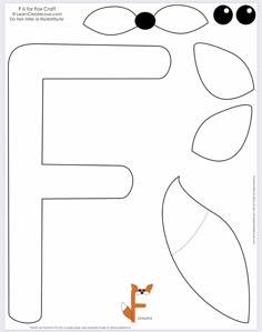 the letter f is for fox craft with an image of a fox and its tail