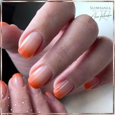 Orange Tips Short Nails, Rust Ombre Nails, Orange Fade Nails, Ombre Autumn Nails, Ombré Orange Nails, Ombre Orange Nails, Pumpkin Orange Nails, Ombre Nails Orange, Banquet Nails