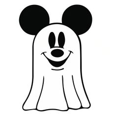 a mickey mouse face drawn in black and white