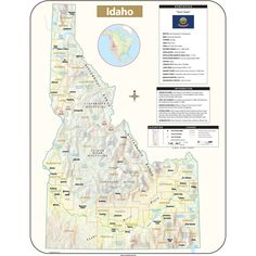 Idaho Shaded Relief State Wall Map - Ultimate Globes - POD - KA - S - ID - SHR - 29X38 - PAPER - Ultimate Globes World History Map, Classroom Map, Floor Globe, Desk Globe, Kids Globe, Black Molding, World Globes, Wall Map, Relief Map