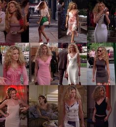 Carrie Satc Outfit, Tv Fashion Icons, Carrie Bradshaw Outfits Summer, Carrie Bradshaw Season 1 Outfits, Carrie Bradshaw Summer Outfits, Satc Fashion, Sjp Fashion, Estilo Rachel Green