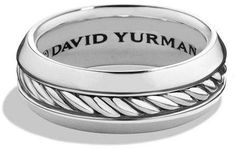 David Yurman Cable Classic Band Ring Silver 14k White Gold Jewelry With Tension Setting, Silver Jewelry With Tension Setting In 14k White Gold, Silver Rings With Tension Setting For Formal Occasions, Classic Concave White Gold Jewelry, Silver Jewelry With Polished Round Band, Silver Jewelry With Polished Finish Round Band, Luxury Silver Jewelry With Tension Setting, Modern Engraved Platinum Jewelry, Silver Concave Ring For Formal Occasions