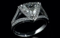 a diamond ring on a black background