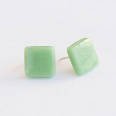 Green stud earrings, Mint green earrings, Geometric stud earrings, Minimal earrings for everyday look Green Earrings For Everyday, Elegant Light Green Earrings As Gift, Elegant Light Green Earrings For Gift, Modern Green Everyday Jewelry, Modern Green Earrings As Gift, Green Everyday Earrings, Modern Green Nickel-free Earrings, Modern Nickel-free Green Earrings, Minimalist Green Jewelry For Everyday Wear