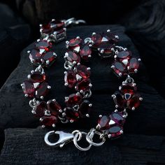 Riyo Nice Gemstone Oval Faceted Red Garnet Silver Bracelet jewellery in U.SGarnet Nice Gemstone exporter Bracelet- 925 Silver Red Garnet Bracelet - Garnet 925 Silver Bracelet, Garnet Bracelet, 925 Silver, Red, supplies jewellery, Gemstones Bracelets, mothers day gift, name jewelry, fine seller, Bracelet supplies jewellery, Garnet Nice Gemstone , Bracelet gift for mother The Garnet is known as the stone for a successful business. If your business is not as good as it should be, just put 3 or more