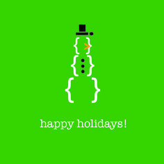 a green background with the words happy holidays and a snowman in a top hat