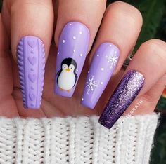 Textured Nails, Penguin Nails, Lilac Nails, Nail Time