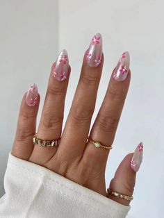 Donut Nails, Nails Floral, Pink Chrome Nails, 2023 Pink, Chrome Nails Designs, Nails Gold, Glazed Donut, Gold Nail, Nails Square