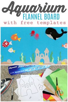 an aquarium themed board with free templates to make it fun for kids and adults