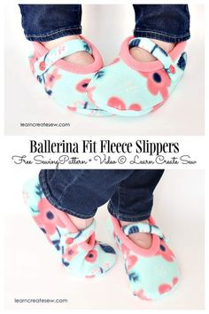 someone is wearing slippers with flowers on them and the words ballerina fit flee slippers