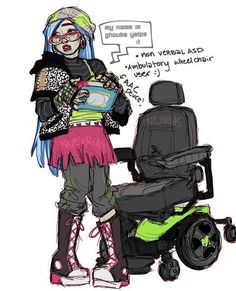 a drawing of a person in a wheelchair