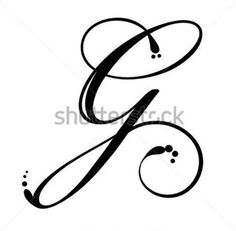 the letter g is inscribed in cursive handwriting with an elegant font that has been drawn