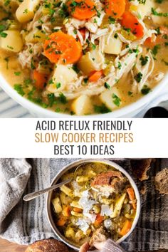 Acid Reflux Friendly Slow Cooker Recipes Low Acidic Recipes, Anti Acid Reflux Recipes, Gerd Friendly Soups, Best Acid Reflux Meals, Acid Reflux Soup Recipes, Gerd Friendly Crockpot Recipes, Acid Reflux Dinner Recipes, Gerd Recipes Dinner Reflux Diet, Low Acid Soup Recipes