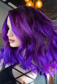 Dyed Tips, Hair Dye Tips, Purple Ombre Hair, Dark Purple Hair, Dyed Hair Purple