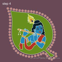 Krishna Janmashtami Rangoli | Gokulashtami Rangoli | Rangoli Designs - Janmashtami Rangoli 10 Krishna Rangoli Design Simple, Krishna Janmashtami Images, Krishna Rangoli, Cartoons Rangoli Design, Cartoons Rangoli, Krishna Jayanthi, Janmashtami Images, Poster Rangoli, Janmashtami Wishes