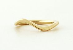 ♥ Wave Wedding Band in 14k solid gold.  ♥ This ring designed to be timeless and worn forever. ♥ Great gift for yourself or special someone.  ♥ This ring is smooth and fits your everyday with its comfortable fit. ♥ This ring can be made in a shiny or matte finish - please write me your preference at note to seller during checkout. ♥ Ring width is approx 3.5 mm at the top and 2.5 mm at the bottom. The ring is about 3 mm thick at the top (height above the finger) and 2 mm at the bottom.  ► Can ... Yellow Gold Wedding Bands With A Modern Twist, Modern Twist 14k Gold Wedding Bands, Modern Twist Gold Metal Rings, Minimalist Yellow Gold Wavy Ring, Wave Wedding Band, Unique Gold Rings, Handmade Wedding Rings, 14k Gold Wedding Band, Gold Rings Simple