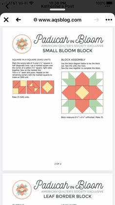 the app shows how to make a quilt block