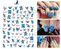 Nail Art Stickers Transfers Adhesive Lilo Stitch Cartoon Characters NAIL ART | eBay Stitch Nails, Anime Nail Art, Toy Story Nails, Cat Nail Designs, Nails Decals, Cartoon Nail Designs, Unicorn Nail Art, Anime Nail, Lilo And Stitch Characters