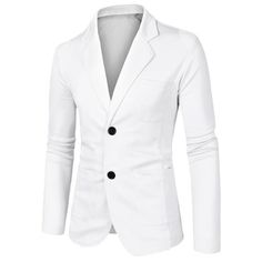 The classic knit blazer is designed with a notch lapel and is single-breasted. This piece has been left unlined to enhance its casual feel. Multi-patch pockets add to the blazer's practicality. Wear yours with modern pants on the weekend. Occasion: father's day, Interview, Dating, Wedding, Meeting, etc. If you want a bit loose fit, you may buy one size up. Please check your measurements to make sure the item fits before ordering. Body Size Chart (in inches) Size----Chest Girth----Shoulder Width- Casual Slim Fit Single Breasted Blazer, Casual Slim Fit Blazer With Suit Collar, Slim Fit Single Button Long Sleeve Blazer, Slim Fit Single Button Blazer For Winter, Winter Single Button Slim Fit Blazer, Winter Slim Fit Single Button Blazer, White Cotton Blazer For Business, White Slim Fit Blazer For Work, Casual Semi-formal Blazer With Double Button Closure