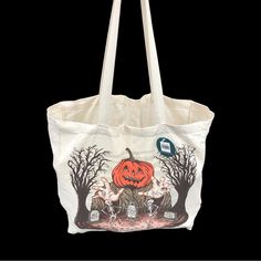 Halloween Tote Bag Orange Travel Bag For Halloween, Everyday Tote Bag For Halloween, Everyday Halloween Tote Bag, Halloween Tote Bag For Daily Use, Trendy Halloween Tote Bag, Gothic Halloween Tote Bags, Halloween Tote Bag, Halloween Tote, Women's Bag