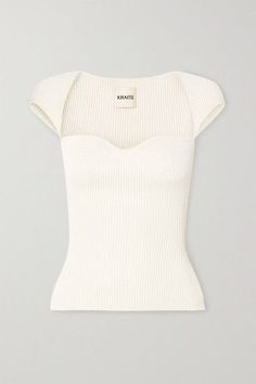 Mode Casual, Ribbed Knit Top, Bustier Top, 가을 패션, Fashion Inspo Outfits, Chic Style, Knit Top, Knitwear, Fashion Inspo