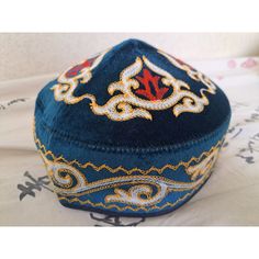 Item Is New And One Size. Beautiful Traditional Hat From Kazakhstan. Traditional Fitted Blue Hat, Traditional Blue Cap, Traditional Blue Embroidered Hat, Headdress, Hats For Men, Accessories Hats, Color Blue, Mens Accessories, Felt