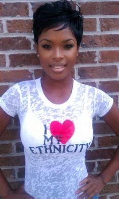 Beautiful Black women and cute hair cut. http://thepopc.com/inspirational-quotes-black-women/ Makeup Tip, Cute Short Haircuts, Pixie Styles, Short Black Hairstyles, Cute Cuts, Short Pixie, Love Hair, Undercut