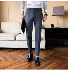 Wiaofellas New Business Dress Pants Men Solid Color Office Social Form Dress Pants Men, Color Office, Formal Suit, Formal Pants, Business Dress, Fun Pants, Mens Dress Pants, Formal Suits, New Business