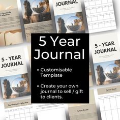 the 5 year journal is shown with five different pages