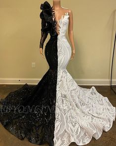 African Evening Gowns, Evening Gowns Gold, Long Sleeve Mermaid Prom Dress, White Prom Dresses, White Prom, Formal Ball Gown, Prom Dresses 2020