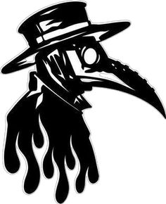 a black and white drawing of a bird wearing a hat with flames coming out of it