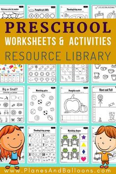 preschool worksheets and activities to help students learn how to use the printables