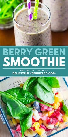 Learn how to make Berry Green Smoothie! Loaded with fruits and veggies, this berry smoothie recipe will become one of your favorite healthy breakfast ideas. Save this pin for a delicious and healthy drink to make at home! Mixed Berries Recipes, Mixed Fruit Smoothie, Berry Green Smoothie, Yummy Green Smoothie, Food Smoothies, Smoothies And Shakes, Healthy Green Smoothies, Smoothies Healthy, Smoothie Detox